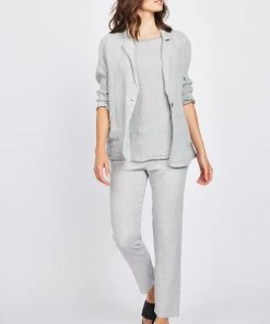 Pistache Relaxed Linen Blazer
