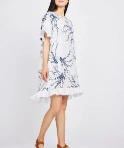 Pistache Ruffle Linen Dress