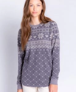 PJ Salvage Frosted Fairisle Long Sleeve Top