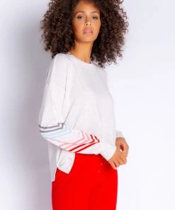PJ Salvage Happy Vibes Stripes Long Sleeve Top