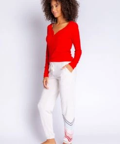 PJ Salvage Happy Vibes Stripes Banded Jammie Pant
