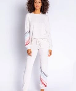 PJ Salvage Happy Vibes Stripes Banded Jammie Pant