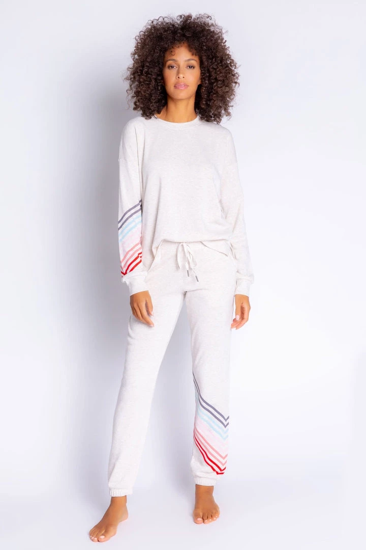 PJ Salvage Happy Vibes Stripes Banded Jammie Pant 3 PJ Salvage Happy Vibes Stripes Banded Jammie Pant