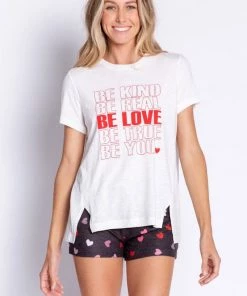 PJ Salvage Kiss Me Goodnight Be Love Short Sleeve