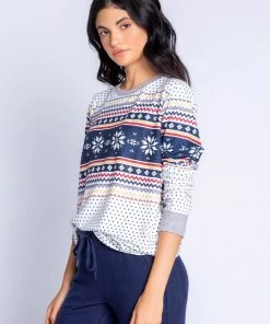 PJ Salvage Let's Get Toasty Fair Isle Long Sleeve Top