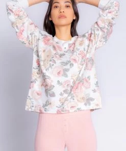PJ Salvage Retro Rose Long Sleeve Top
