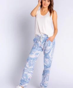 PJ Salvage Swirls Marble Banded Pant