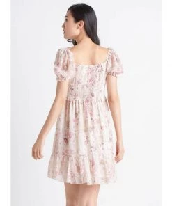 Black Tape_ Women Black Tape Smocked Tiered Mini Dress