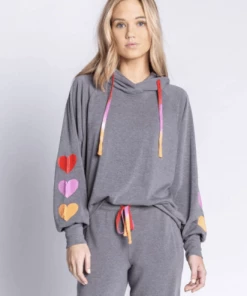 PJ Salvage Love In Color Hearts Hoody