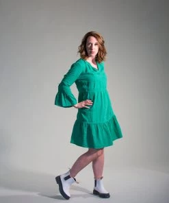 Velvet Aurora Lined Tiered Dress Women