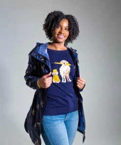 Joules Golightly Printed Waterproof Packable Jacket