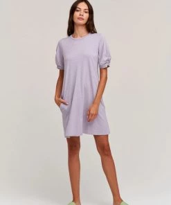 Velvet Cotton Slub Short Sleeve Dress