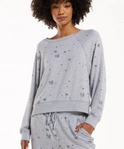 Z Supply Women's Sleep Over Skull Sweatshirt