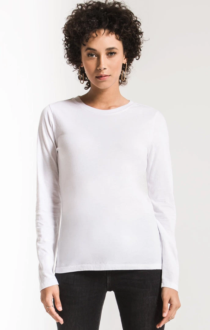 Z Supply Women's Perfect Long Sleeve Crew Tee 3 Z Supply Women's Perfect Long Sleeve Crew Tee