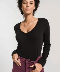 Z Supply The Perfect Long Sleeve V-Neck Tee