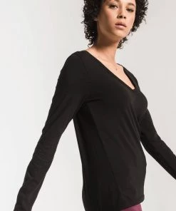 Z Supply The Perfect Long Sleeve V-Neck Tee