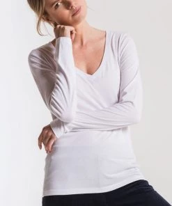 Z Supply The Perfect Long Sleeve V-Neck Tee