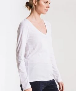 Z Supply The Perfect Long Sleeve V-Neck Tee