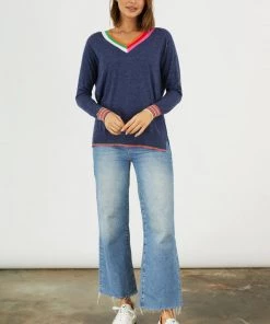 Zaket & Plover Stripe V Sweater Women