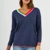 Zaket & Plover Stripe V Sweater Women