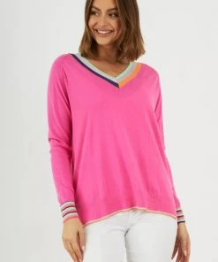 Zaket & Plover Stripe V Sweater Women