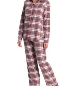 PJ SALVAGE Women's On Holiday Plaid L/S Top * Last Chance