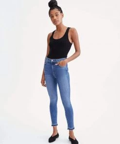 7 For All Mankind High Waist Ankle Skinny With Let Down Hem