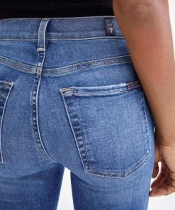 7 For All Mankind High Waist Ankle Skinny With Let Down Hem