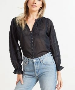 Women Velvet Cotton Embroidery Top
