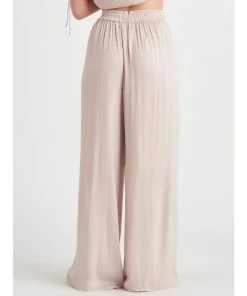 Black Tape_ Women Black Tape Wide Leg Satin Pant