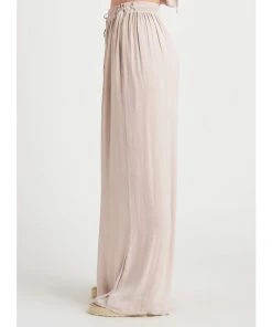 Black Tape_ Women Black Tape Wide Leg Satin Pant