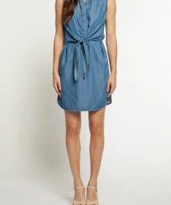 Women Dex Sleeveless Shirt Dress W/ Front * Last Chance