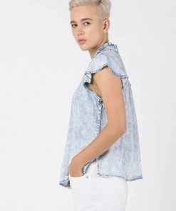 Women Dex Ruffle Tencel Top