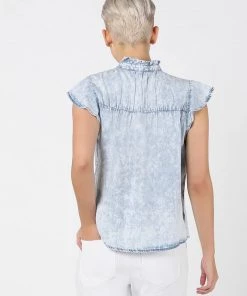 Women Dex Ruffle Tencel Top