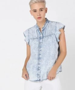 Women Dex Ruffle Tencel Top