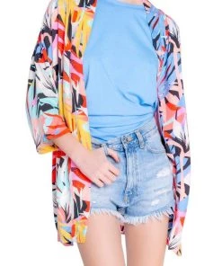 PJ Salvage Tropical Staycation Feather Jacket * Last Chance