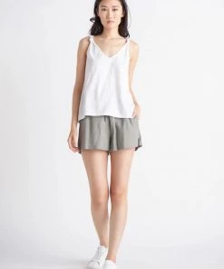 Dex Drawstring Elastic Waistband Linen Short