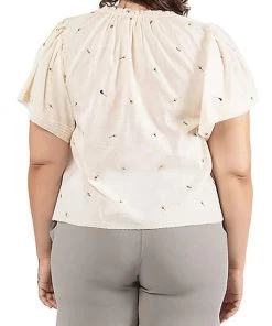 Dex Plus Flutter Sleeve Blouse