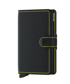 Secrid Mini Wallet - Matte Black-Yellow Accessories
