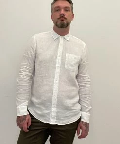 Velvet Men's Woven Linen Long Sleeve Shirt