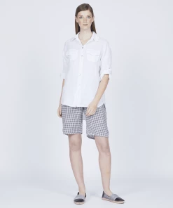 Pistache Women's Loose Double Pocket Linen Blouse * Last Chance