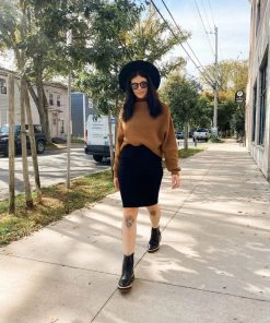 Pistache Knit Pencil Skirt