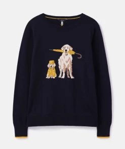 Joules Miranda Knitted Intarsia Crew Neck Jumper Women