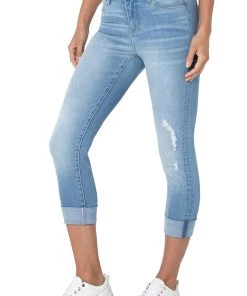 Women Liverpool Charlie Crop Skinny With Wide Rolled Cuff 24" - Riverton