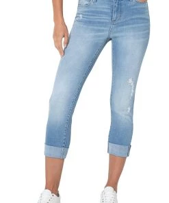 Women Liverpool Charlie Crop Skinny With Wide Rolled Cuff 24" - Riverton