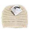 Youth C.C Kids Solid Classic Messy Bun Beanie