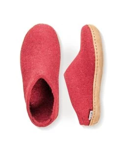 GLERUPS CANADA Glerups Open Heel Slipper - Leather - Red