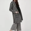 Pistache Houndstooth Knit Coat
