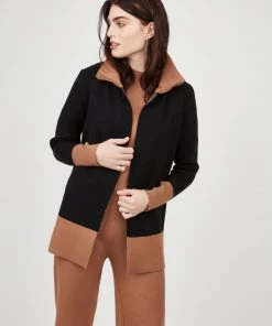 Pistache Knit Jacket W/ Two-Tone Trim