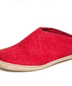 GLERUPS CANADA Glerups Open Heel Slipper - Leather - Red